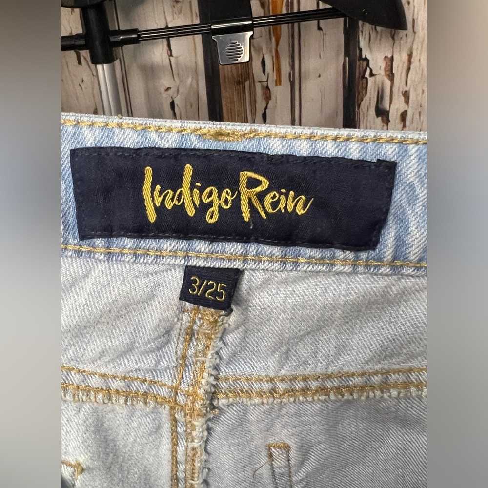 Indigo Rein Light Blue Distressed Straight Leg Jeans - Picture 10 of 10